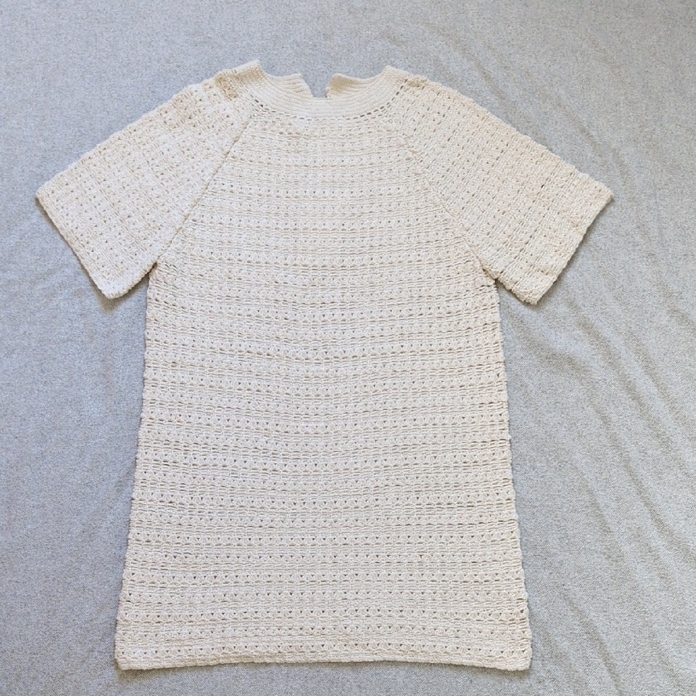 The Knotty Ones Cream Knit Mini Dress